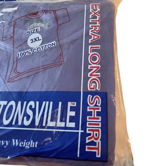 NEW Cottonsville Mens Extra Long Heavyweight T Shirt 3XL Cotton Purple - Picture 3 of 4